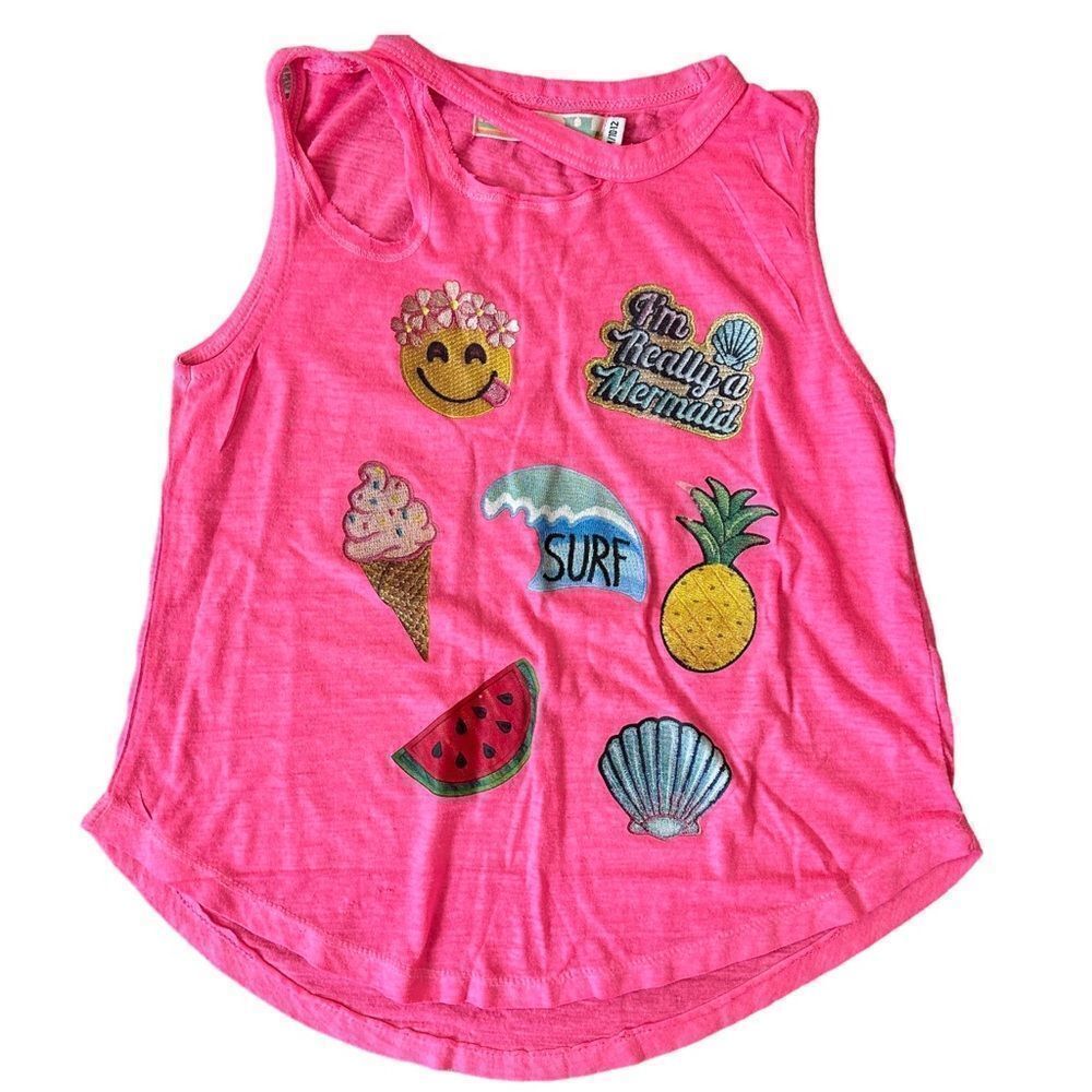 VINTAGE Havana Girls Cut Out Bright Pink Tank Medium (10-12)​